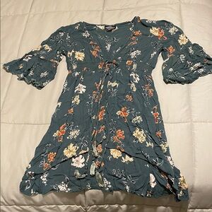 Angie Green Floral Swim Cover-up